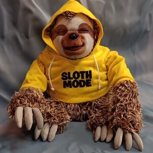 Yellow 'Sloth Mode' Hoodie Plush Toy